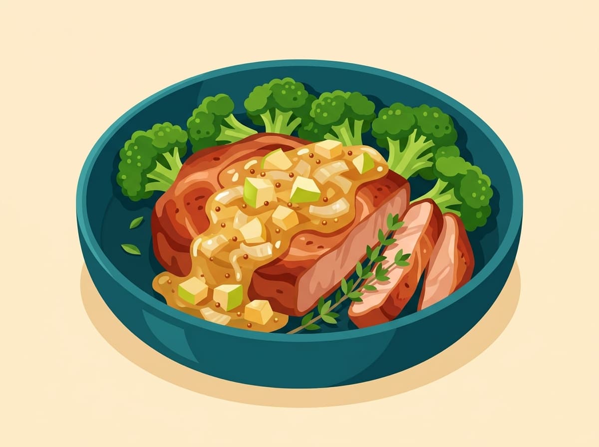 Pork Steak with White Wine Apple Sauce
