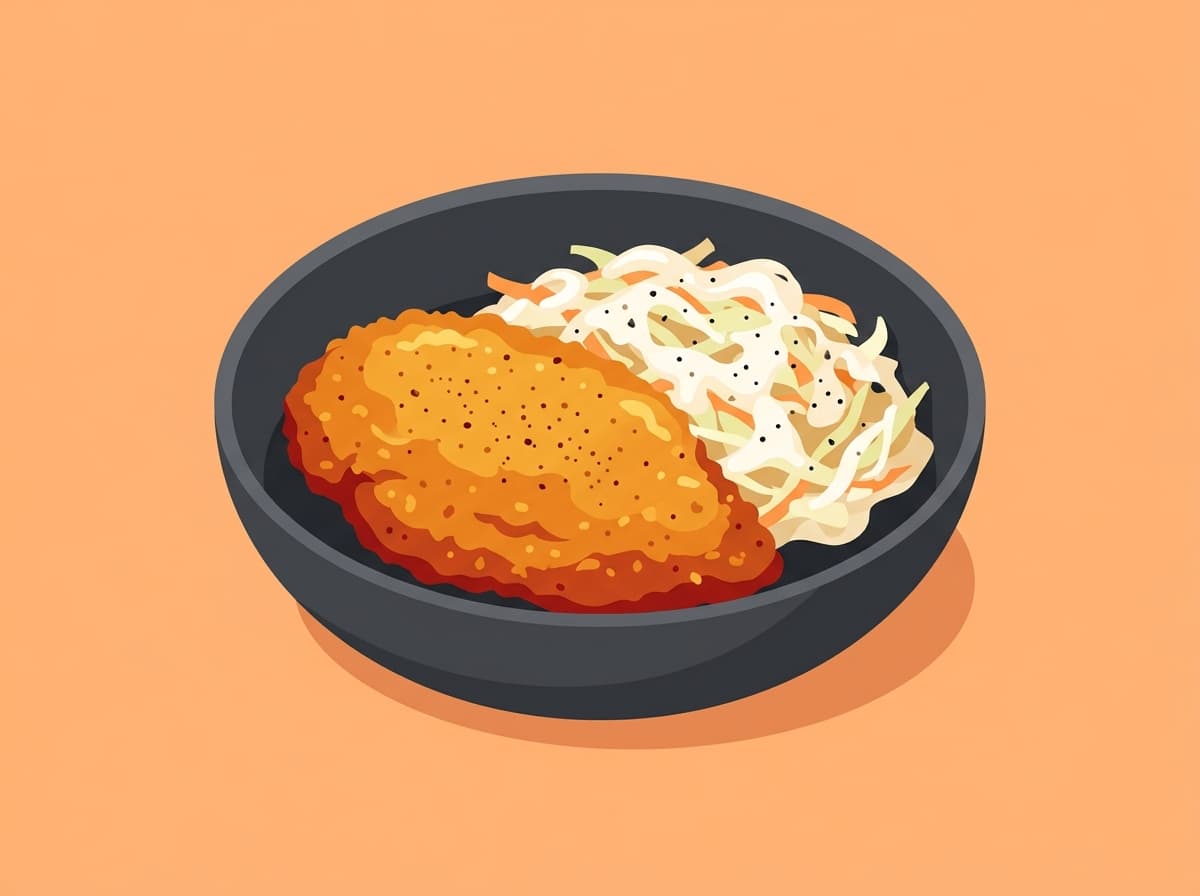 Chicken Cutlet and Coleslaw