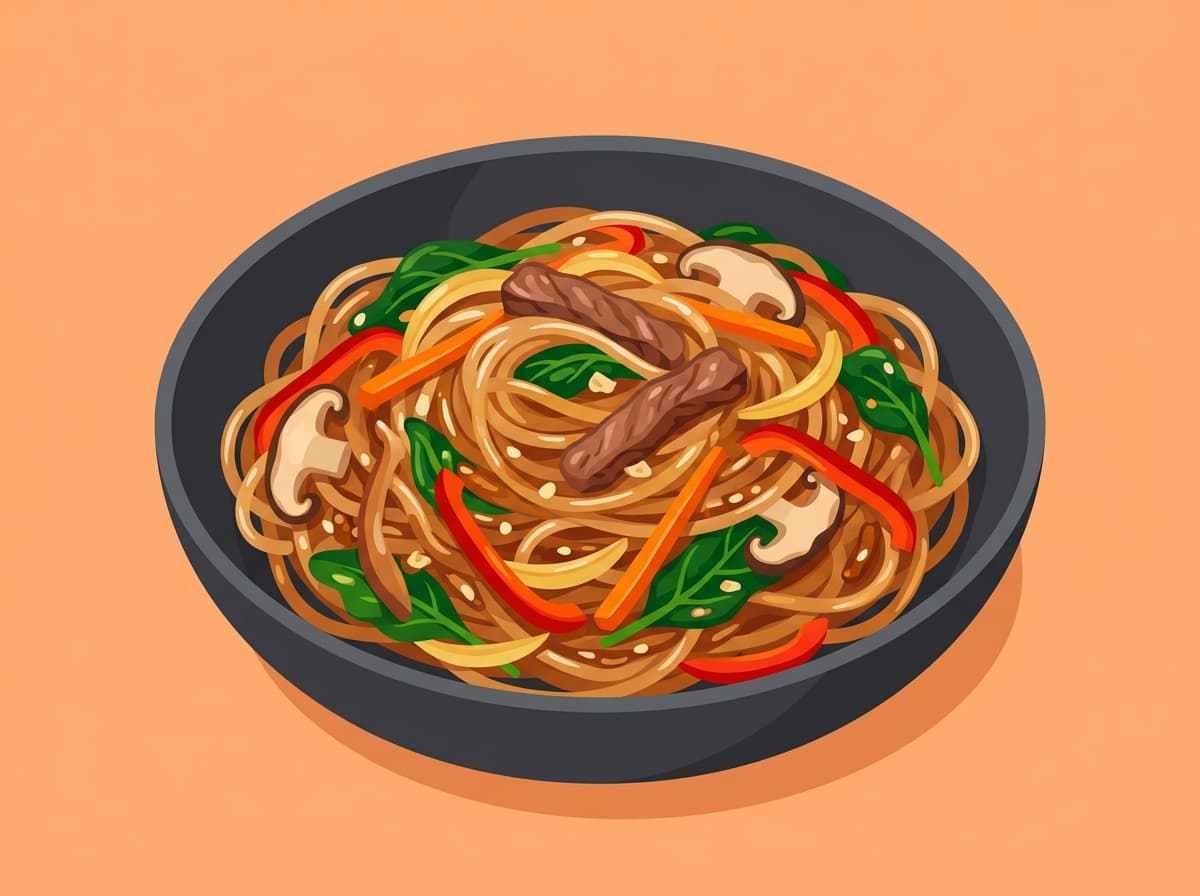 Japchae (Korean Glass Noodles)